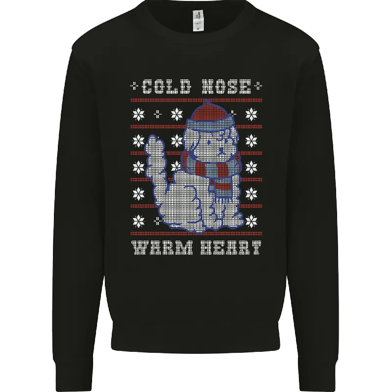 Year-End Sale Christmas Dog Cold Nose Warm Heart Xmas Mens Sweatshirt Jumper