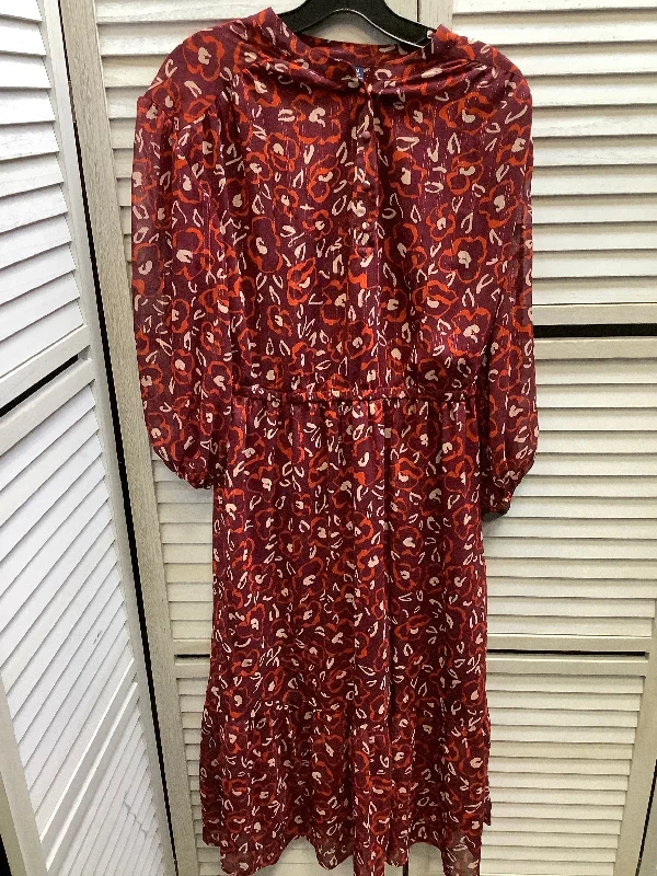 Special Offer romantic dressDress Casual Midi By Kaari Blue In Red, Size: M
