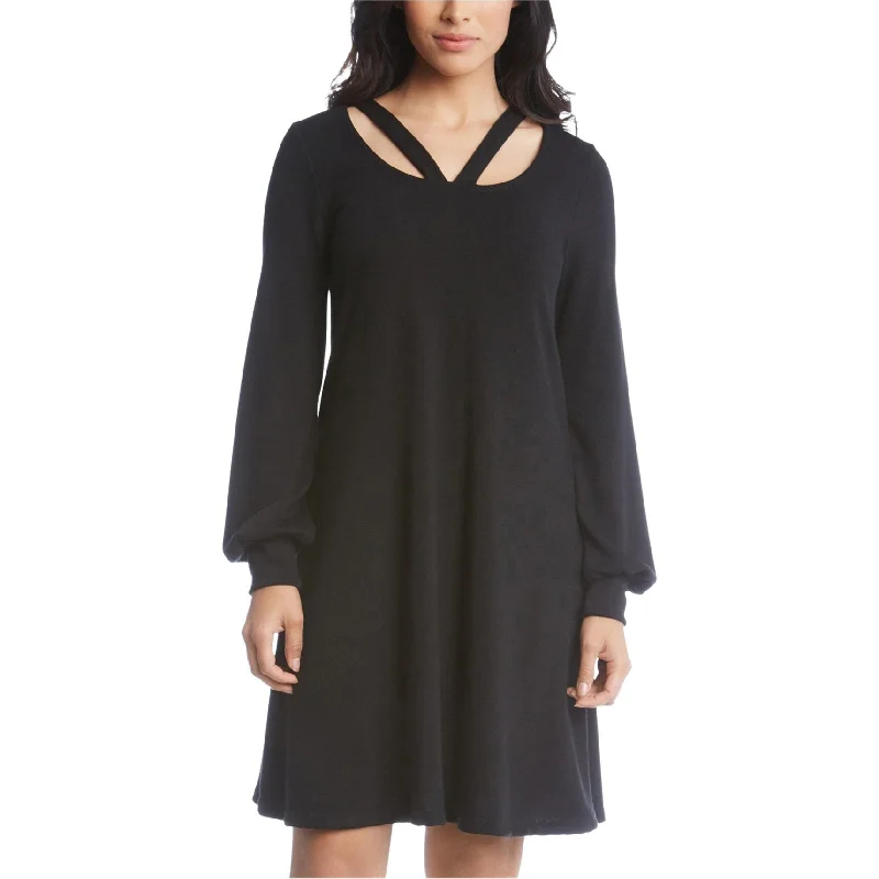 One-DAY Sale casual midi dressKaren Kane Womens Cut-Out Sweater Dress, Black, X-Small