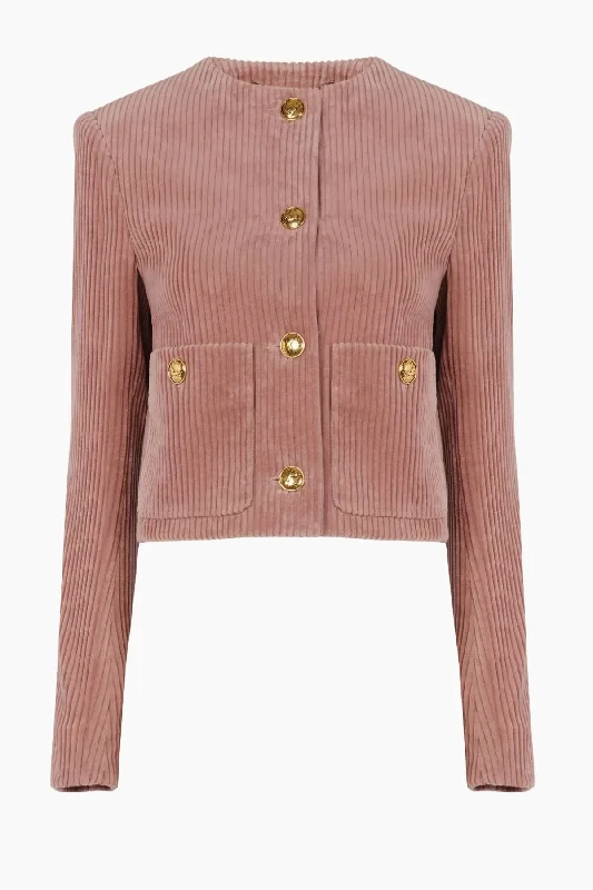 Online Only comfortable coatChloé Cropped Velvet Jacket - Wild Pink