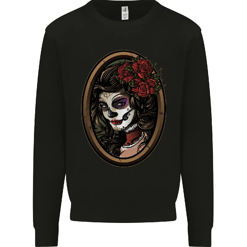Holiday Sale Day of the Dead La Catrina DOTD Sugar Skull Mens Sweatshirt Jumper
