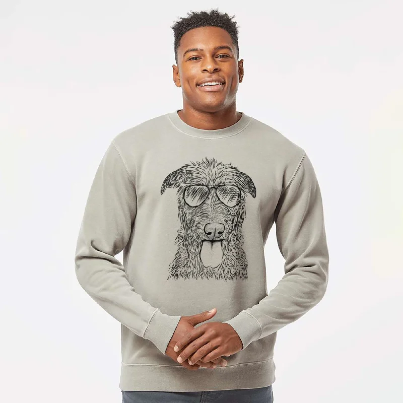 Discount Deals Aviator Keeva the Irish Wolfhound - Unisex Pigment Dyed Crew Sweatshirt