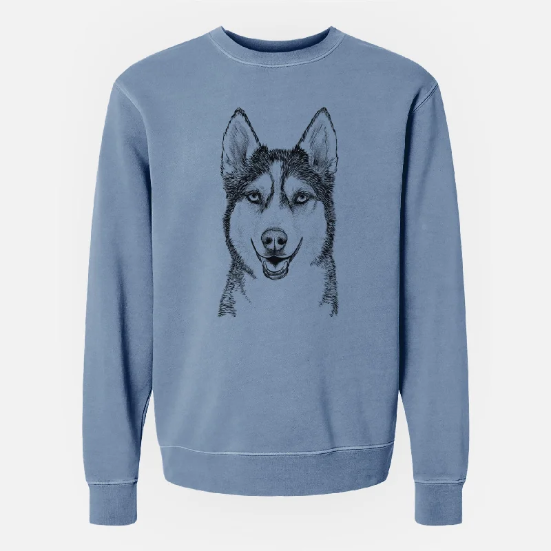 Loyalty Reward Bare Kira the Siberian Husky - Unisex Pigment Dyed Crew Sweatshirt