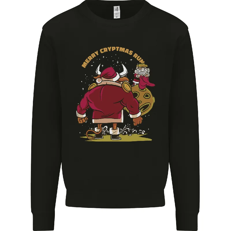 Price Rollback Christmas Crypto Bull Xmas Cryptocurrency Mens Sweatshirt Jumper