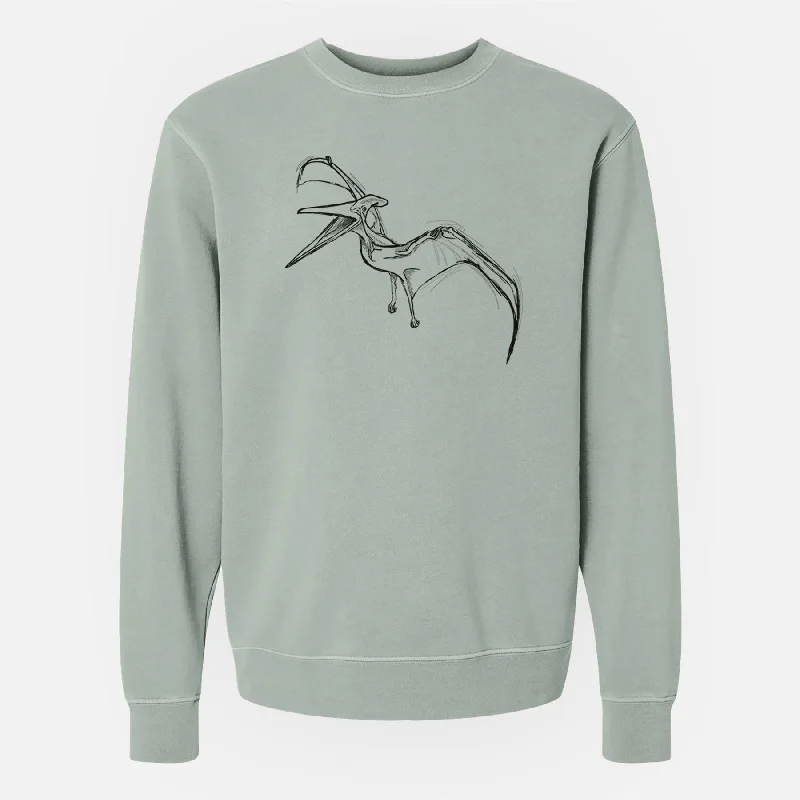 cool activewear hoodiePteranodon Longiceps - Unisex Pigment Dyed Crew Sweatshirt