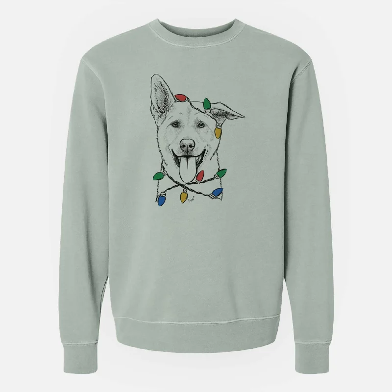 Factory Direct Sale Christmas Lights Hoya the Korean Jindo - Unisex Pigment Dyed Crew Sweatshirt