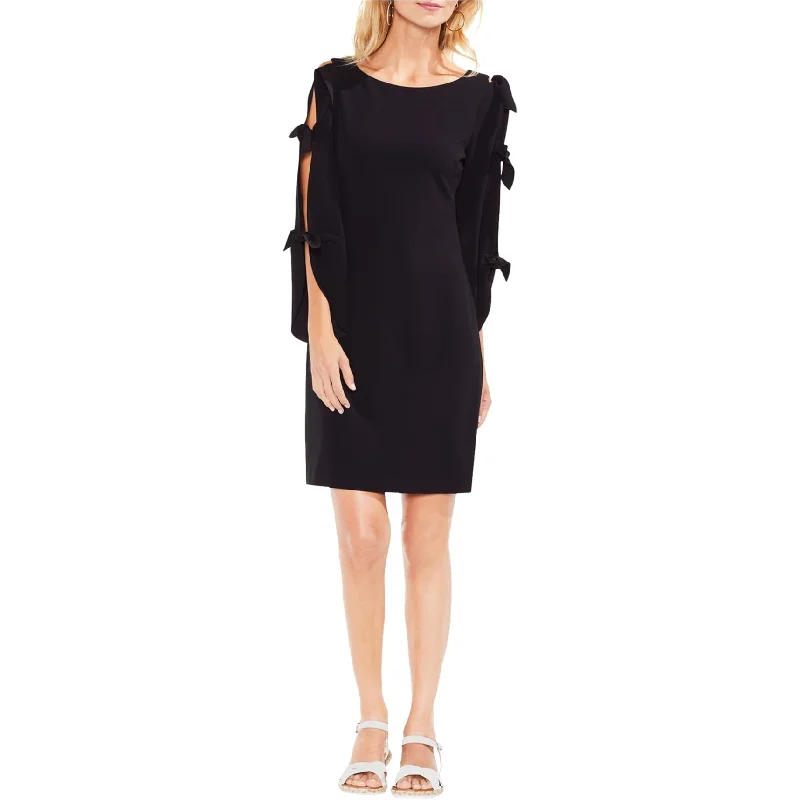 Low Prices velvet dressVince Camuto Womens Tie-Sleeve Shift Dress, Black, Small