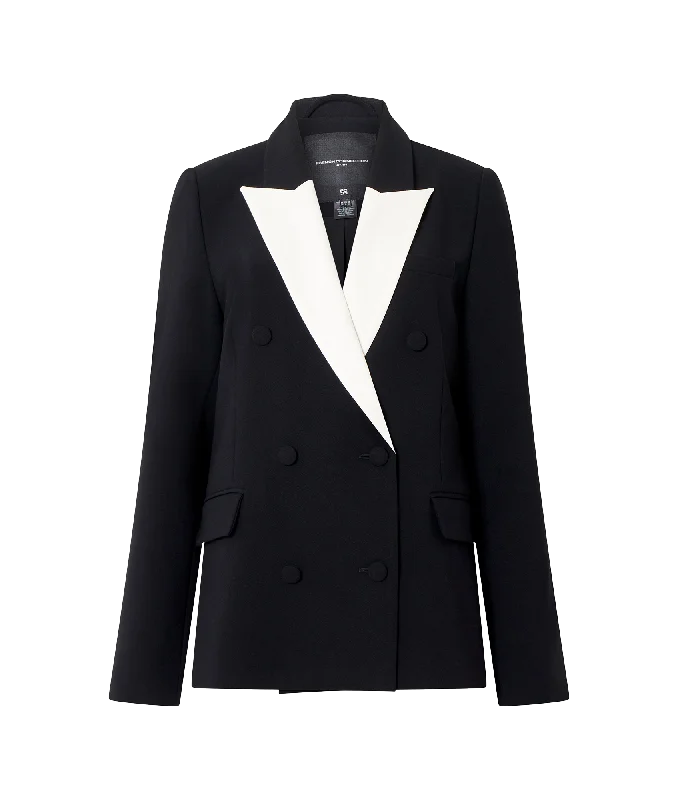 Deal Frenzy classic bomber jacketWhisper Double Breasted Blazer - Black