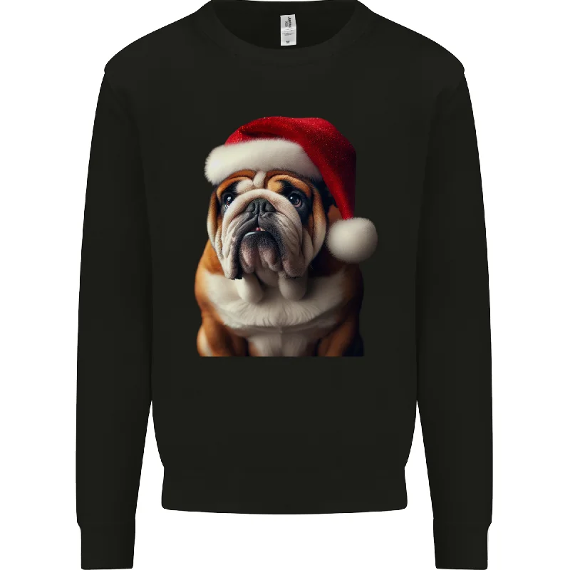 One-DAY Sale Christmas British Bulldog Union Jack Xmas Dog Mens Sweatshirt Jumper