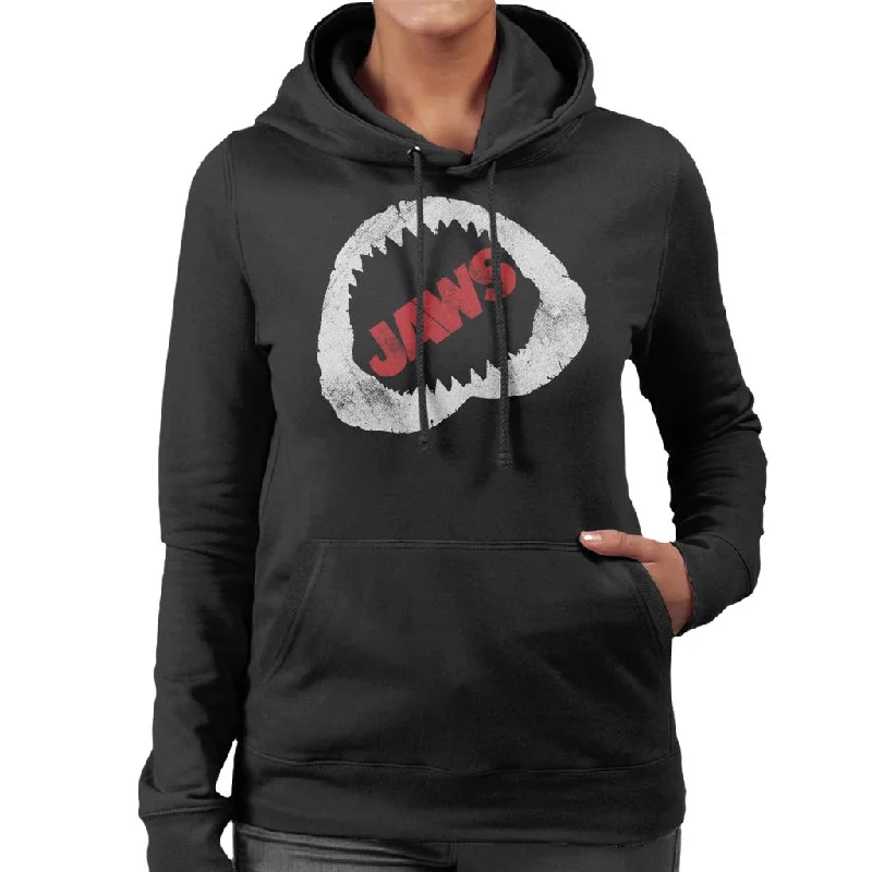 Super Bargain simple hoodieJaws Bite Red Text Women's Hooded Sweatshirt