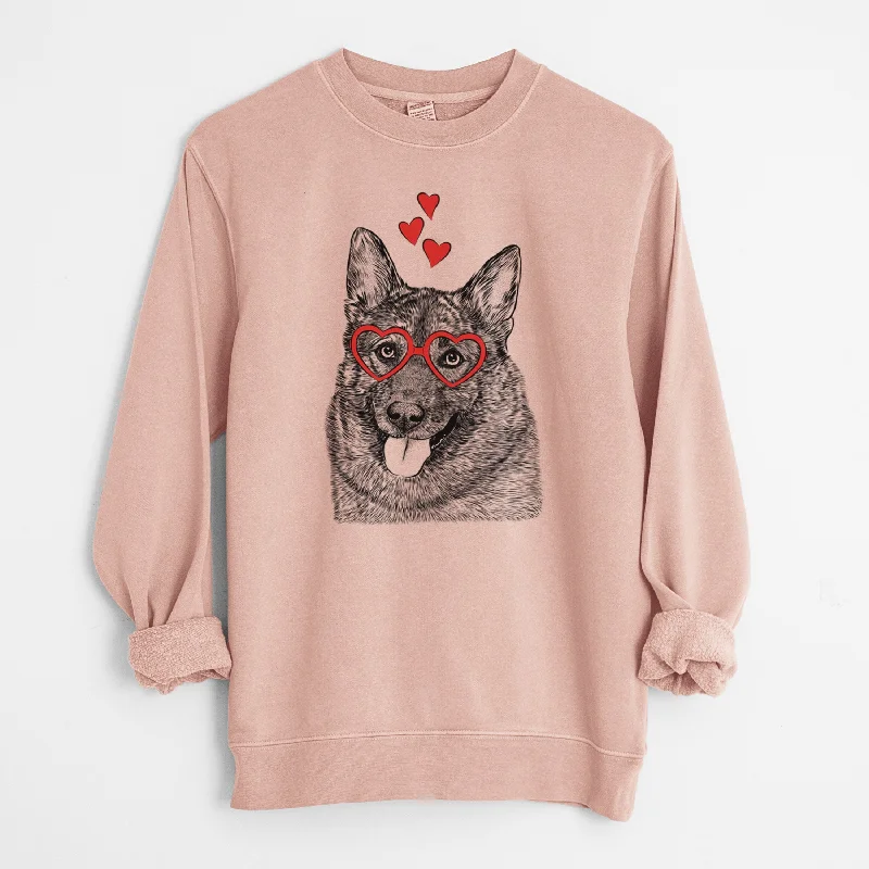 Great Deals Valentine Kasia the Norwegian Elkhound - Unisex Pigment Dyed Crew Sweatshirt