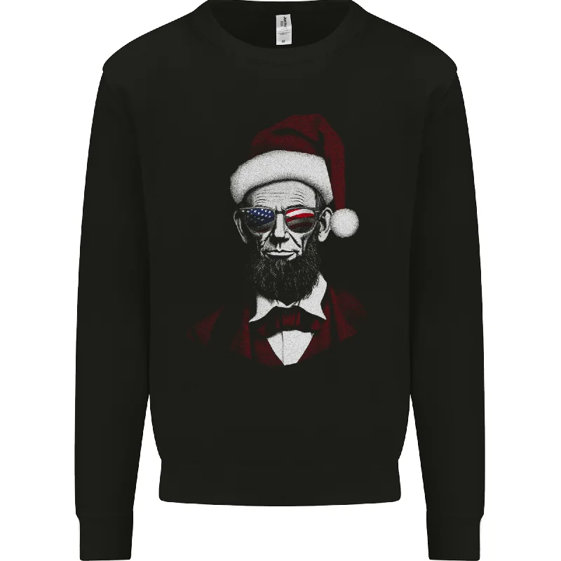 Midnight Madness Christmas Abraham Lincoln President Mens Sweatshirt Jumper