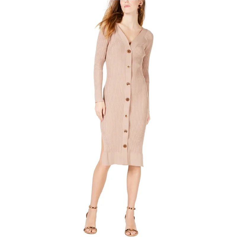 New Deals silk dressMoon River Womens Button Front Sweater Dress, Beige, Medium
