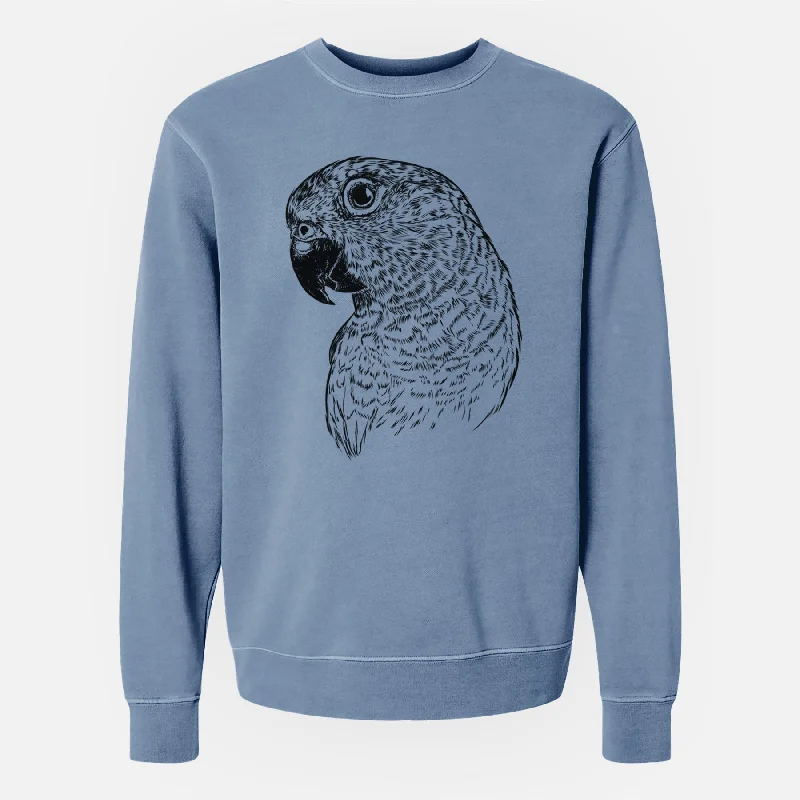 Can't Miss Bare Kelly the Conure - Unisex Pigment Dyed Crew Sweatshirt