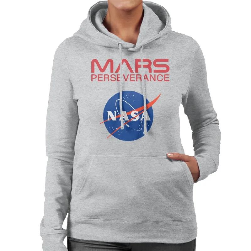 casual hoodie with logoNASA Logo Mars Perseverance Women's Hooded Sweatshirt