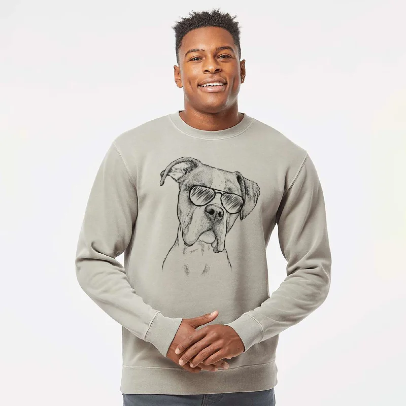 Crazy Deals workout-ready hoodieAviator Winston the Boxer - Unisex Pigment Dyed Crew Sweatshirt Crazy Deals workout-ready hoodieAviator Winston the Boxer - Unisex Pigment Dyed Crew Sweatshirt