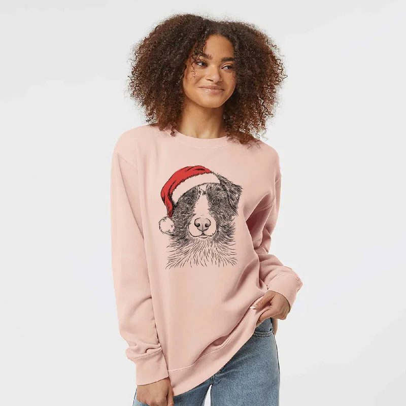 Don't Wait Santa Gram the Australian Shepherd - Unisex Pigment Dyed Crew Sweatshirt