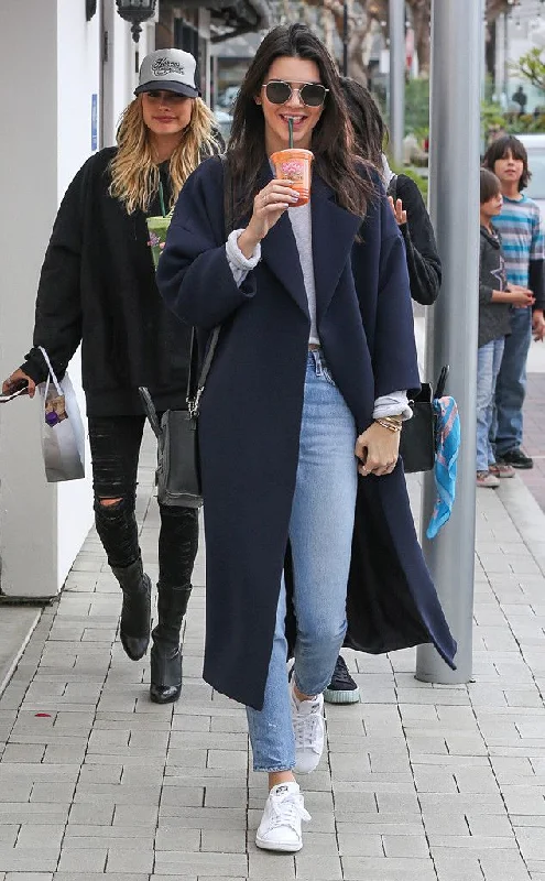 The Best Prices classic zip-up coatKendall Jenner Blue Coat