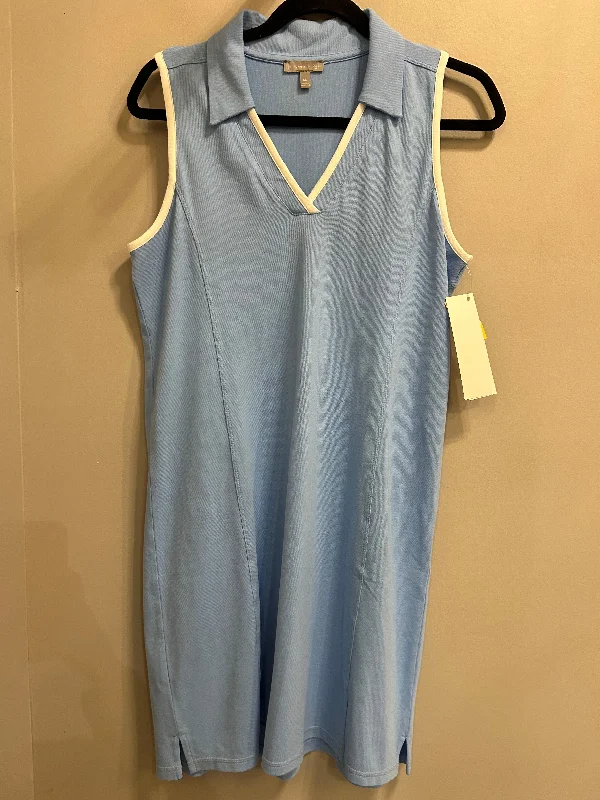 Epic Deals satin midi dressDress Casual Short By Talbots In Blue & White, Size: Mp