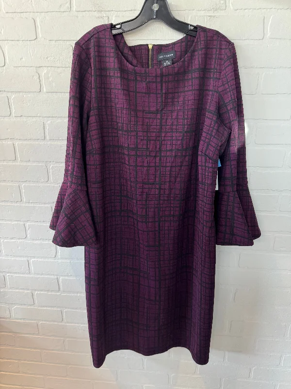 ashionable dressDress Work By Liz Claiborne In Black & Purple, Size: 1x