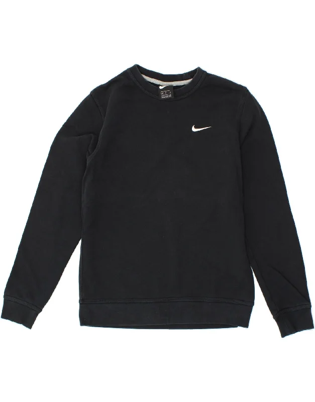 NIKE Womens Sweatshirt Jumper UK 14 Medium Black Cotton