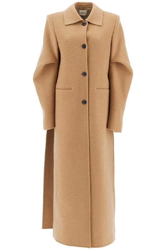 Online Exclusive wool-blend coatlong coat with deep side slits 7122547 CAMEL