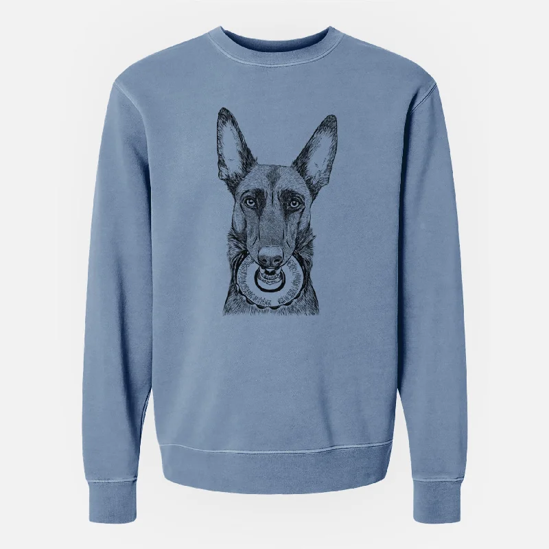 Can't Be Beat Bare Juno the Belgian Malinois - Unisex Pigment Dyed Crew Sweatshirt