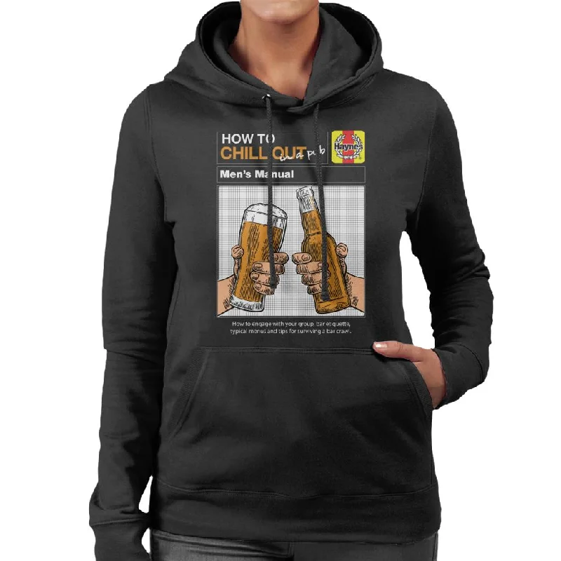 New Deals fitted hoodieHaynes How To Chill Out In A Pub Women's Hooded Sweatshirt