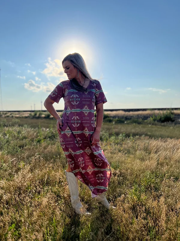 Members Only wrap-around dressSterling Kreek Red River Maxi Dress