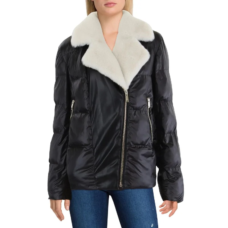 Womens Insulated Faux Fur Lined Puffer Jacket