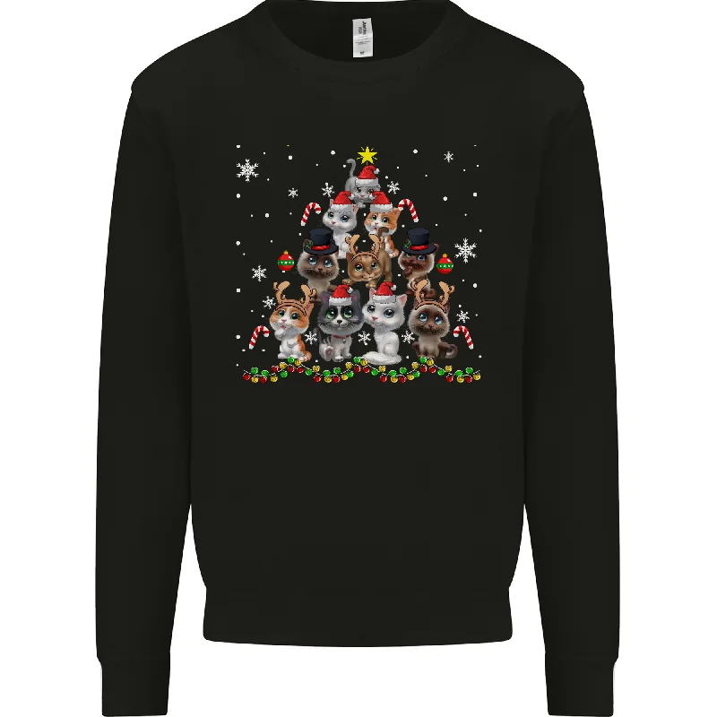 Fantastic Offers Christmas Cat Tree Funny Xmas Mens Sweatshirt Jumper