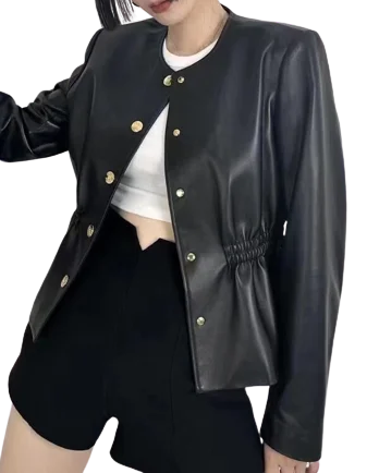 sleek trench coatWomens Mylah Genuine Lambskin Leather Jacket