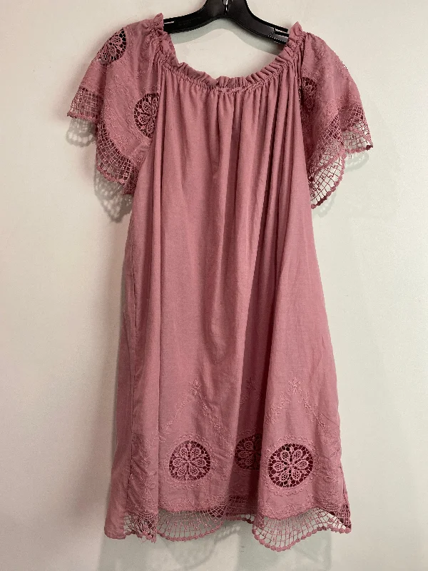 Midnight Madness stylish party dressDress Casual Midi By Cmf In Pink, Size: 2x
