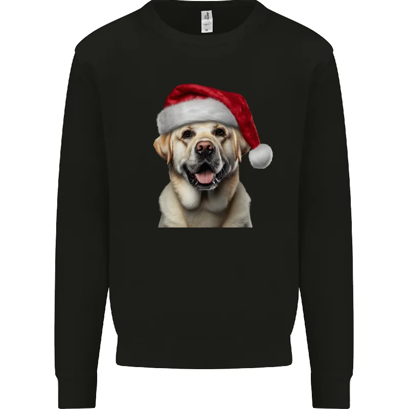Year-End Sale Christmas Golden Labrador Dog Xmas Hat Mens Sweatshirt Jumper