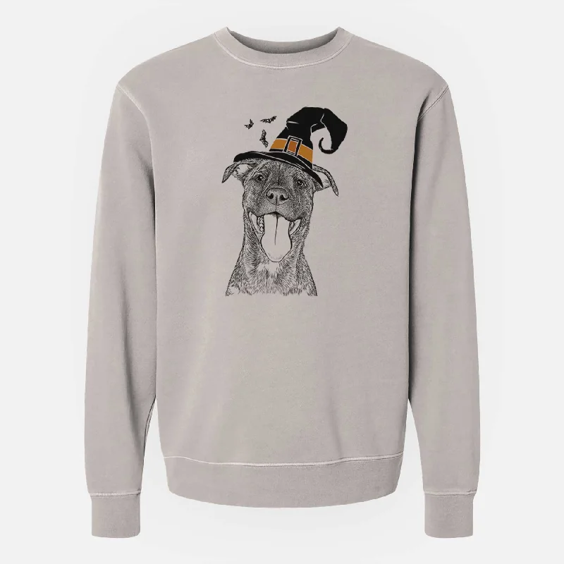 Epic Deals Witch Harley the Pitbull Mix - Unisex Pigment Dyed Crew Sweatshirt