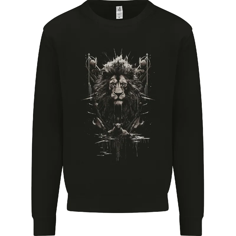 modern athletic hoodieAn Artistic Lion And Grizzly Bear Cub Mens Sweatshirt Jumper