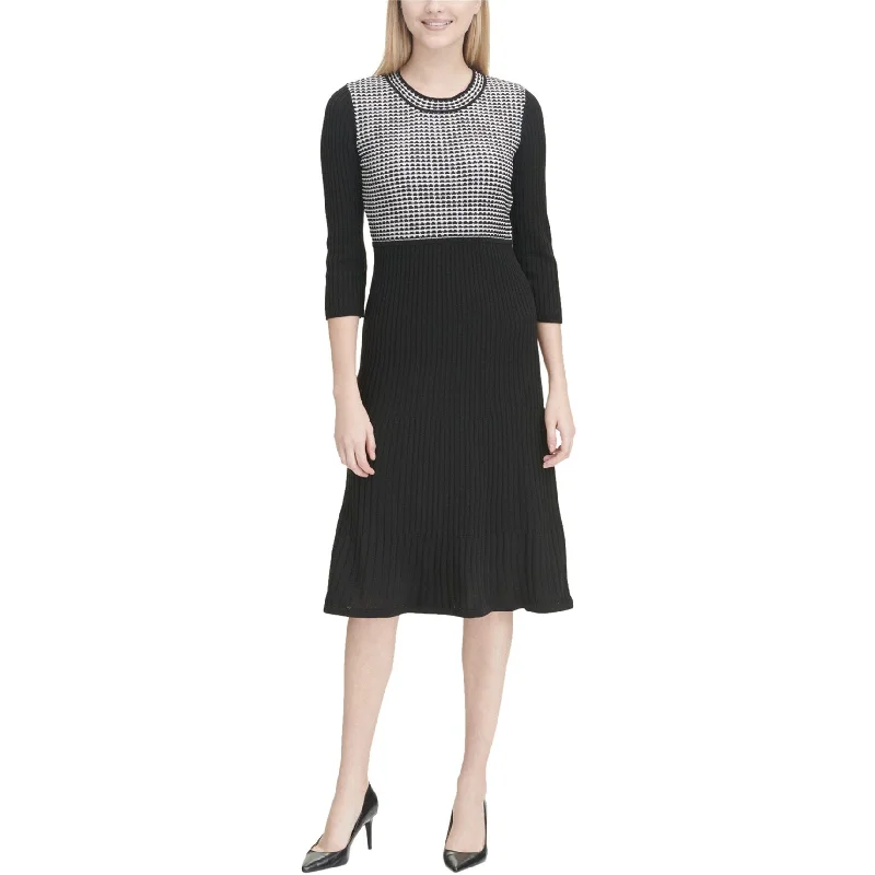 Today's Special pleated dressCalvin Klein Womens Stitch Sweater Dress, Black, Large