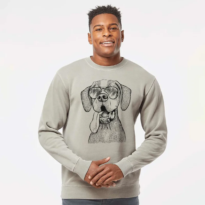 Last Chance Aviator Irwin the English Pointer - Unisex Pigment Dyed Crew Sweatshirt