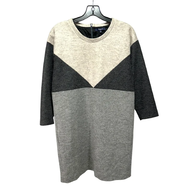 Limited Stock wrap-around dressGeotilt Shift Dress In Wool Blend Colorblock By Madewell In Grey, Size: S Limited Stock wrap-around dressGeotilt Shift Dress In Wool Blend Colorblock By Madewell In Grey, Size: S