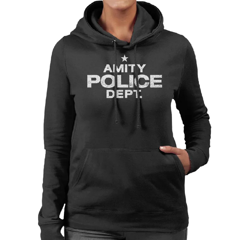 Savings Event cozy pullover hoodieJaws Amity Police Dept Women's Hooded Sweatshirt