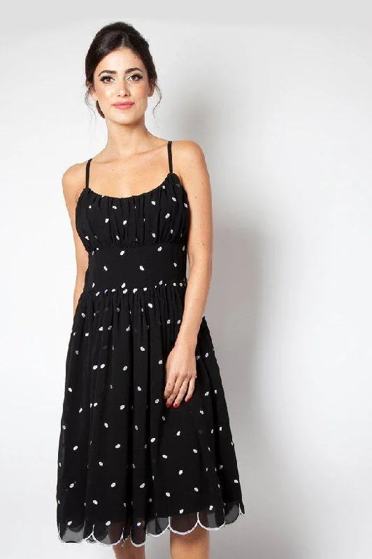 Last Chance luxury dressDotty Polka Dot Flared Dress