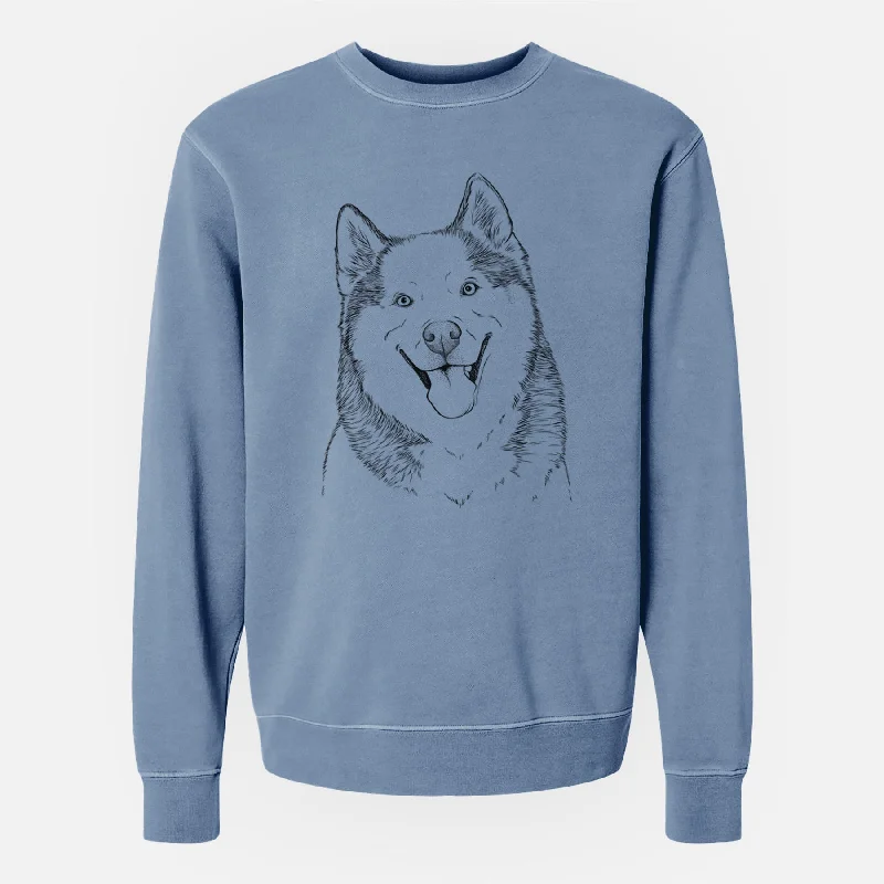 stylish sports hoodieBare Teak the Siberian Husky - Unisex Pigment Dyed Crew Sweatshirt