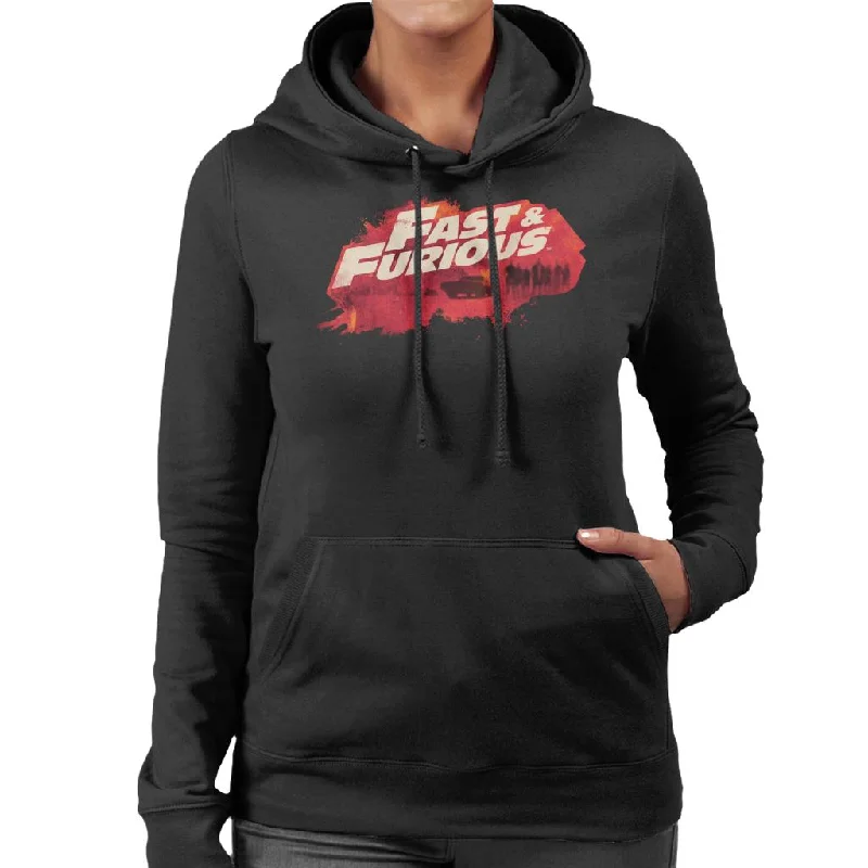 Super Deal casual pullover hoodieThe Fast and The Furious Logo Character Backdrop Women's Hooded Sweatshirt Super Deal casual pullover hoodieThe Fast and The Furious Logo Character Backdrop Women's Hooded Sweatshirt