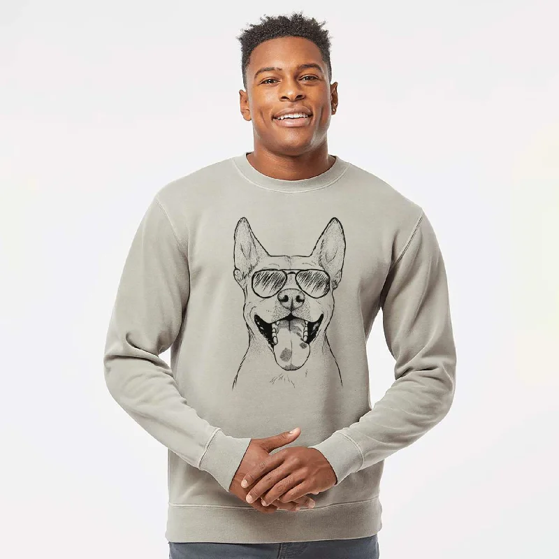 Price Meltdown Aviator Khaleesi the Carolina Dog - Unisex Pigment Dyed Crew Sweatshirt