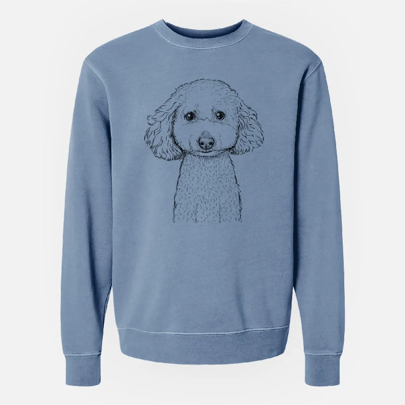 Seasonal Clearance Bare Guinness the Toy Poodle Mix - Unisex Pigment Dyed Crew Sweatshirt