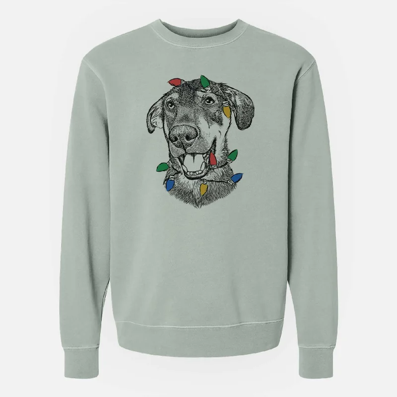 Best Bargains Christmas Lights Jet the Mixed Breed - Unisex Pigment Dyed Crew Sweatshirt