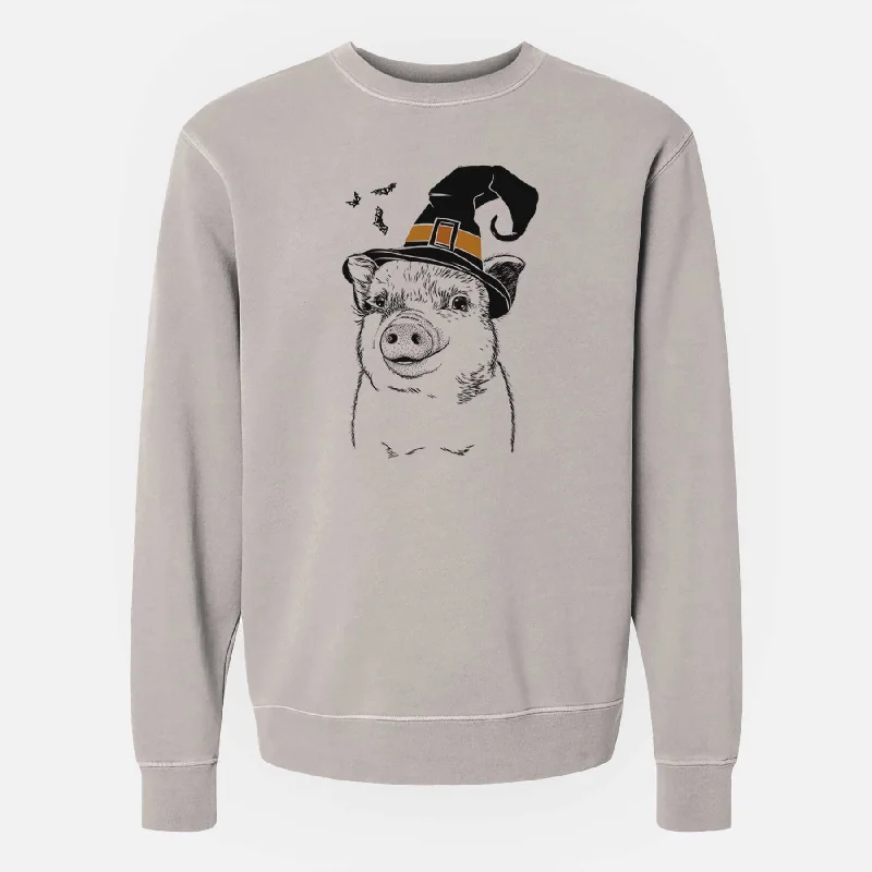 Bargain Blast Witch Kevin the Spotted Pig - Unisex Pigment Dyed Crew Sweatshirt