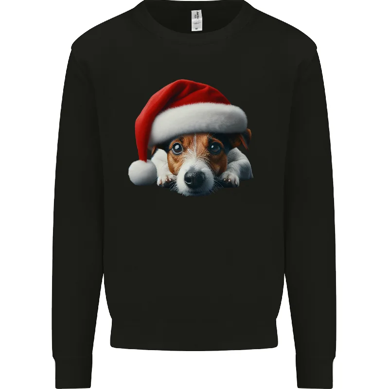 Extra Savings Christmas Jack Russell Wearing an Xmas Hat Dog Mens Sweatshirt Jumper