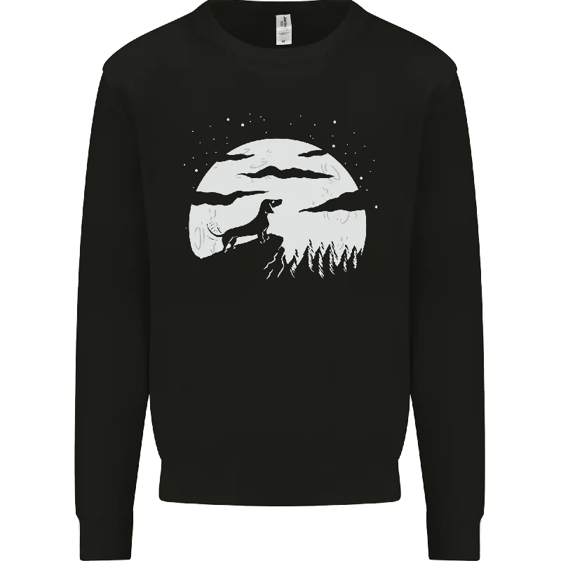 Weekend Deal Dachshund Moon Silhouette Dog Mens Sweatshirt Jumper