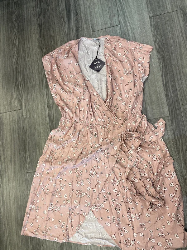 Final Sale layered dressDress Casual Midi By Ava & Viv In Pink, Size: 3x